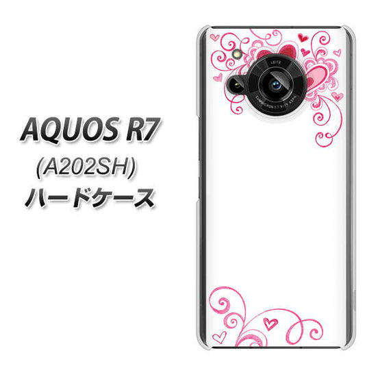 AQUOS R7 A202SH SoftBank 高画質仕上げ 背面印刷 ハードケース【365 ハートフレーム】