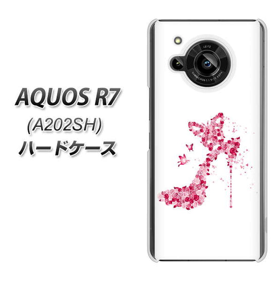 AQUOS R7 A202SH SoftBank 高画質仕上げ 背面印刷 ハードケース【387 薔薇のハイヒール】