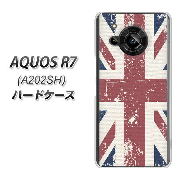 AQUOS R7 A202SH SoftBank 高画質仕上げ 背面印刷 ハードケース【506 ユニオンジャック ビンテージ】