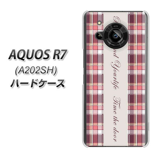 AQUOS R7 A202SH SoftBank 高画質仕上げ 背面印刷 ハードケース【518 チェック柄besuty】