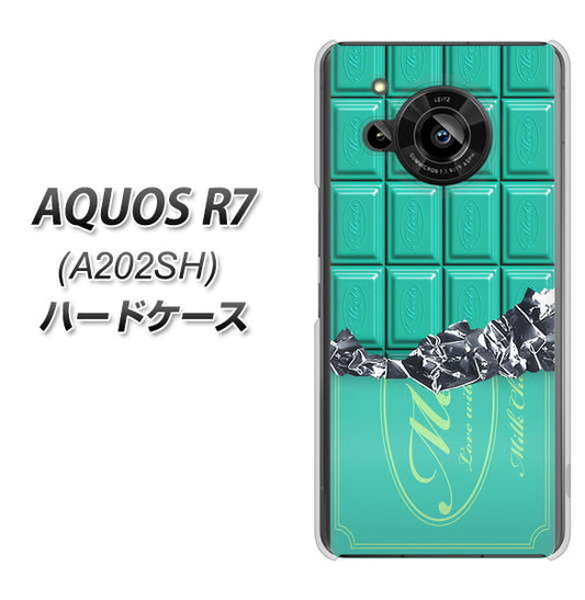 AQUOS R7 A202SH SoftBank 高画質仕上げ 背面印刷 ハードケース【554 板チョコ?ミント】
