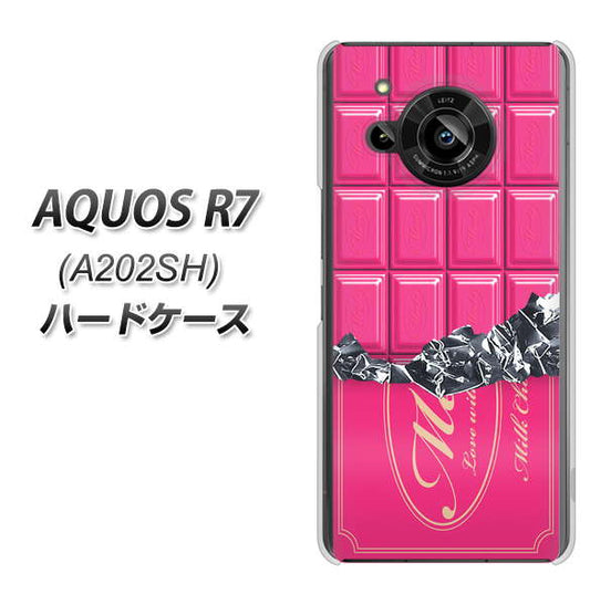 AQUOS R7 A202SH SoftBank 高画質仕上げ 背面印刷 ハードケース【555 板チョコ?ストロベリー】
