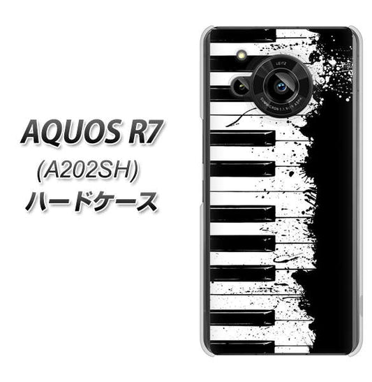 AQUOS R7 A202SH SoftBank 高画質仕上げ 背面印刷 ハードケース【611 クラッシュピアノ】