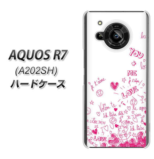AQUOS R7 A202SH SoftBank 高画質仕上げ 背面印刷 ハードケース【631 恋の落書き】