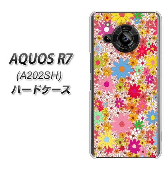 AQUOS R7 A202SH SoftBank 高画質仕上げ 背面印刷 ハードケース【746 花畑A】