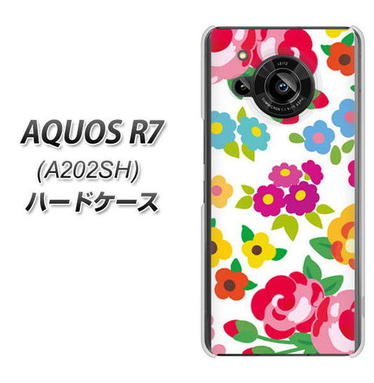 AQUOS R7 A202SH SoftBank 高画質仕上げ 背面印刷 ハードケース【776 5月のフラワーガーデン】