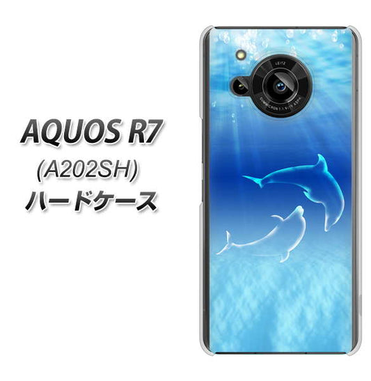 AQUOS R7 A202SH SoftBank 高画質仕上げ 背面印刷 ハードケース【1048 海の守り神イルカ】