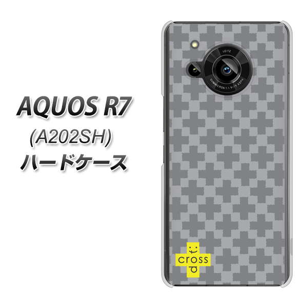 AQUOS R7 A202SH SoftBank 高画質仕上げ 背面印刷 ハードケース【IB900 クロスドット_グレー】