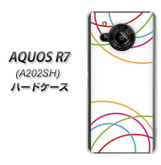 AQUOS R7 A202SH SoftBank 高画質仕上げ 背面印刷 ハードケース【IB912 重なり合う曲線】
