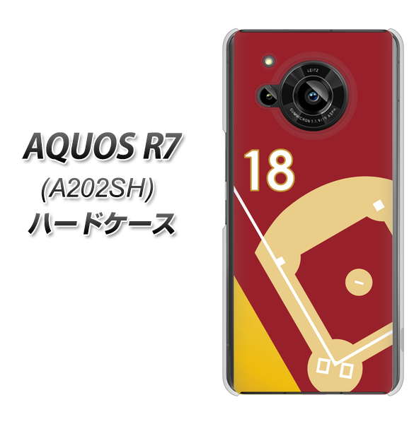 AQUOS R7 A202SH SoftBank 高画質仕上げ 背面印刷 ハードケース【IB924 baseball_グラウンド】