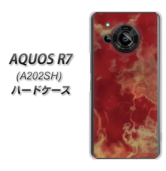 AQUOS R7 A202SH SoftBank 高画質仕上げ 背面印刷 ハードケース【KM870 大理石RD】