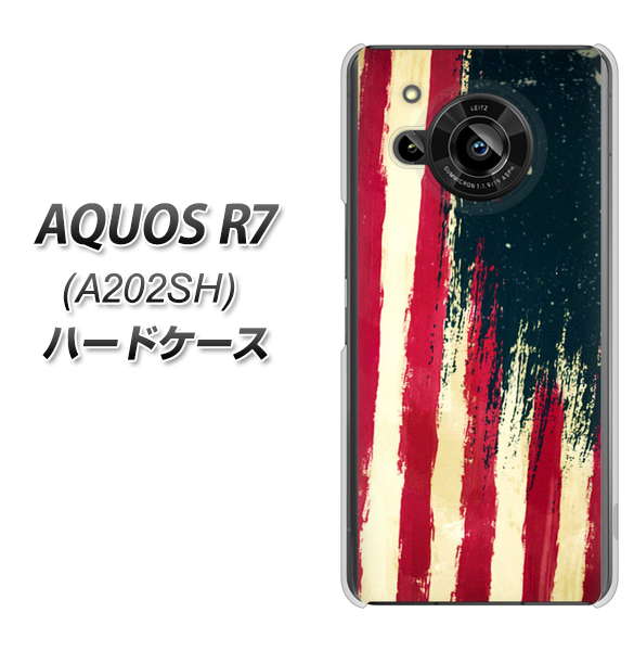 AQUOS R7 A202SH SoftBank 高画質仕上げ 背面印刷 ハードケース【MI805 ヴィンテージアメリカ】