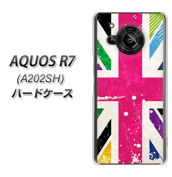 AQUOS R7 A202SH SoftBank 高画質仕上げ 背面印刷 ハードケース【SC806 ユニオンジャック ピンクビンテージ】