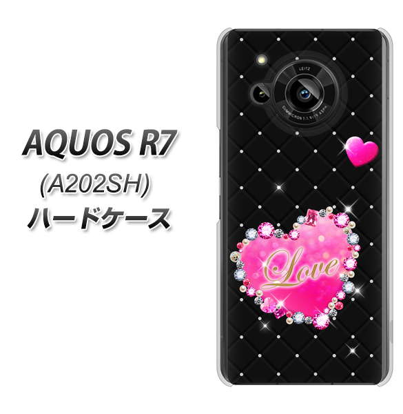 AQUOS R7 A202SH SoftBank 高画質仕上げ 背面印刷 ハードケース【SC823 スワロデコ風プリント】