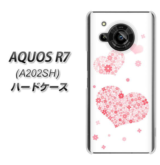 AQUOS R7 A202SH SoftBank 高画質仕上げ 背面印刷 ハードケース【SC824 ピンクのハート】