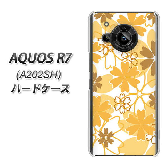 AQUOS R7 A202SH SoftBank 高画質仕上げ 背面印刷 ハードケース【VA959 重なり合う花 オレンジ】
