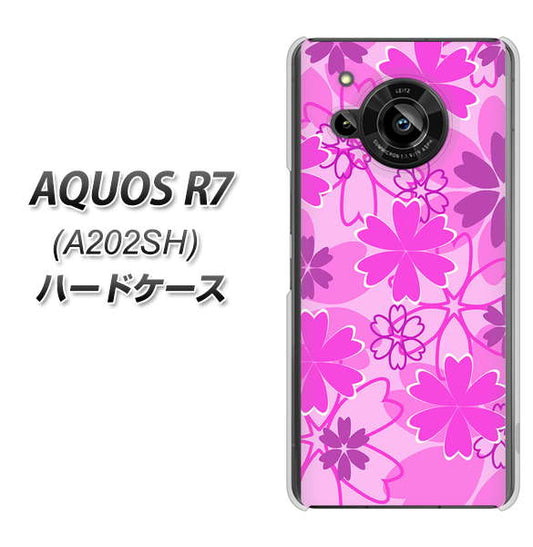 AQUOS R7 A202SH SoftBank 高画質仕上げ 背面印刷 ハードケース【VA961 重なり合う花 ピンク】