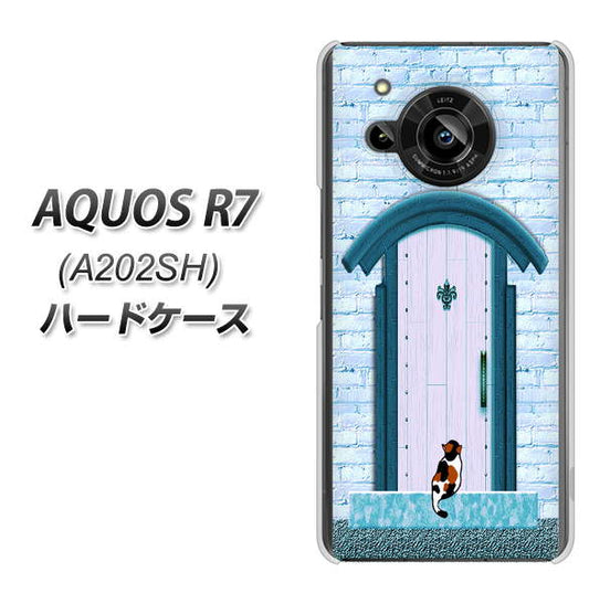 AQUOS R7 A202SH SoftBank 高画質仕上げ 背面印刷 ハードケース【YA953 石ドア03 素材クリア】