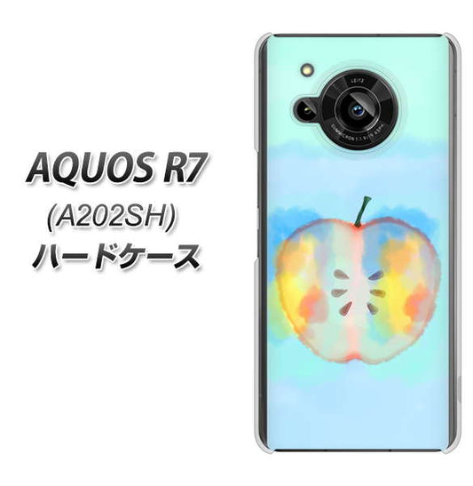 AQUOS R7 A202SH SoftBank 高画質仕上げ 背面印刷 ハードケース【YJ181 りんご 水彩181】