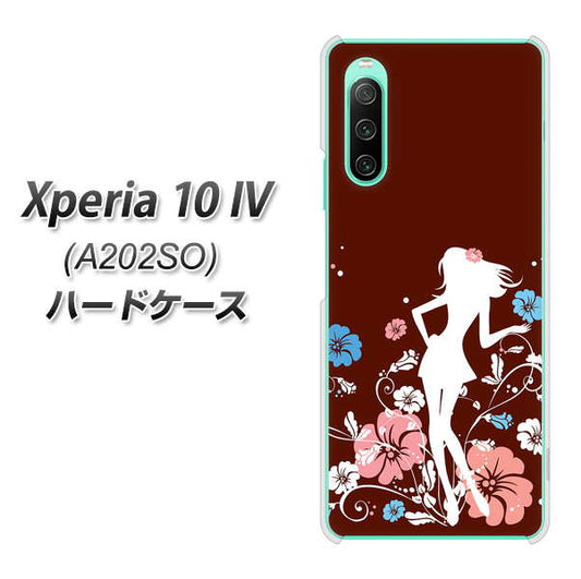 Xperia 10 IV A202SO SoftBank 高画質仕上げ 背面印刷 ハードケース【110 ハイビスカスと少女】