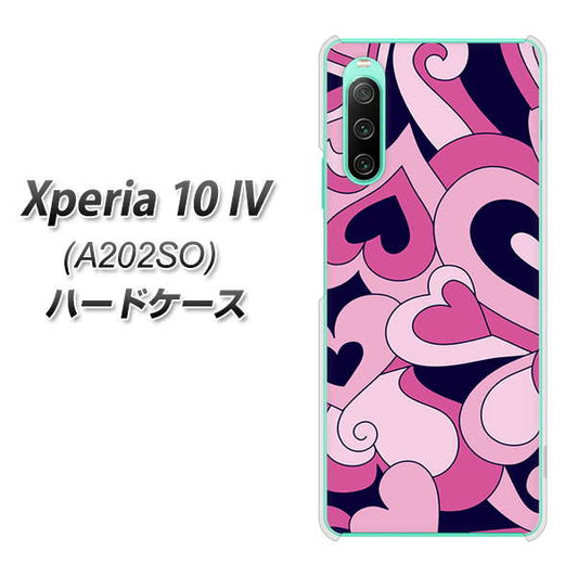 Xperia 10 IV A202SO SoftBank 高画質仕上げ 背面印刷 ハードケース【223 ハートの調べ】