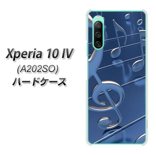 Xperia 10 IV A202SO SoftBank 高画質仕上げ 背面印刷 ハードケース【286 3D 音符】