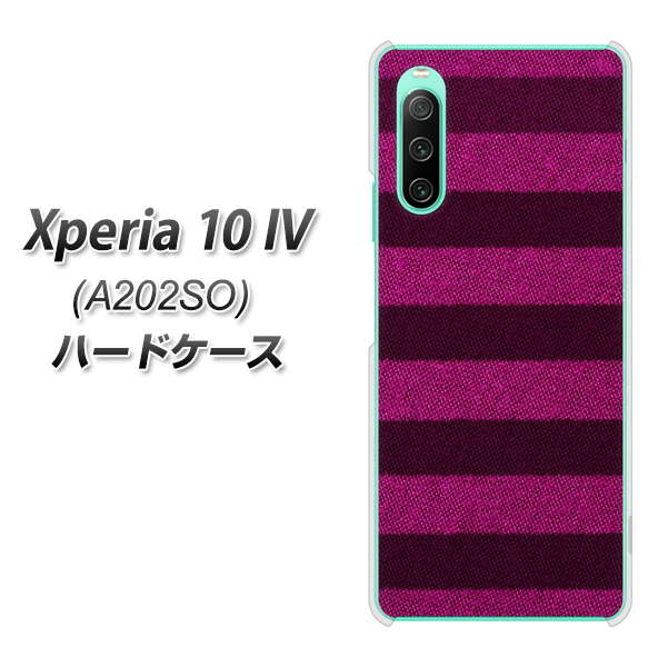 Xperia 10 IV A202SO SoftBank 高画質仕上げ 背面印刷 ハードケース【534 極太ボーダーPK&NV】