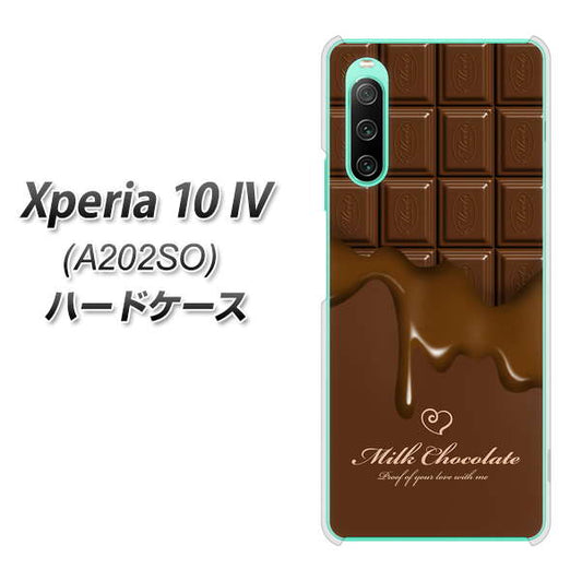 Xperia 10 IV A202SO SoftBank 高画質仕上げ 背面印刷 ハードケース【536 板チョコ-ハート】