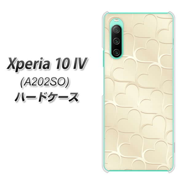 Xperia 10 IV A202SO SoftBank 高画質仕上げ 背面印刷 ハードケース【630 かくれハート】