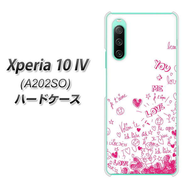 Xperia 10 IV A202SO SoftBank 高画質仕上げ 背面印刷 ハードケース【631 恋の落書き】