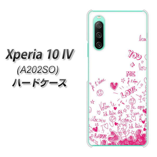 Xperia 10 IV A202SO SoftBank 高画質仕上げ 背面印刷 ハードケース【631 恋の落書き】
