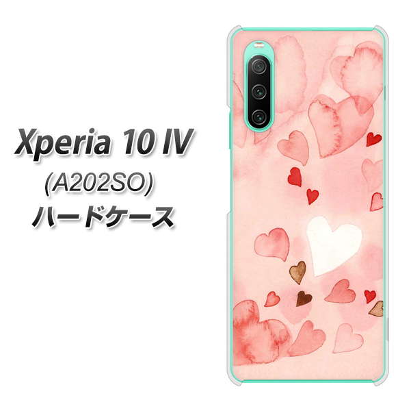 Xperia 10 IV A202SO SoftBank 高画質仕上げ 背面印刷 ハードケース【1125 ハートの和紙】