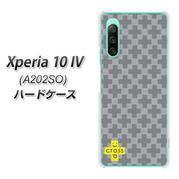 Xperia 10 IV A202SO SoftBank 高画質仕上げ 背面印刷 ハードケース【IB900 クロスドット_グレー】