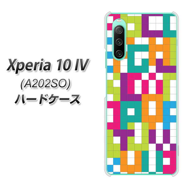 Xperia 10 IV A202SO SoftBank 高画質仕上げ 背面印刷 ハードケース【IB916 ブロックアルファベット】