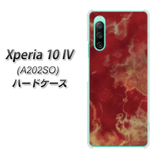 Xperia 10 IV A202SO SoftBank 高画質仕上げ 背面印刷 ハードケース【KM870 大理石RD】