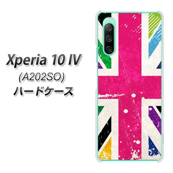 Xperia 10 IV A202SO SoftBank 高画質仕上げ 背面印刷 ハードケース【SC806 ユニオンジャック ピンクビンテージ】