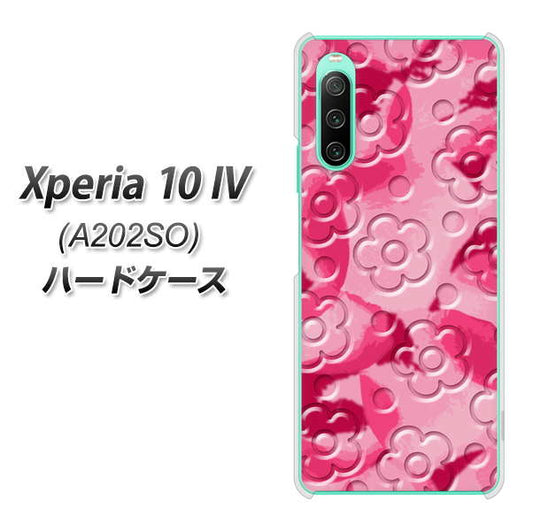 Xperia 10 IV A202SO SoftBank 高画質仕上げ 背面印刷 ハードケース【SC847 フラワーヴェルニ花濃いピンク（ローズアンディアン）】