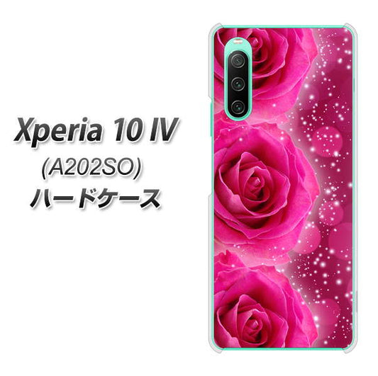 Xperia 10 IV A202SO SoftBank 高画質仕上げ 背面印刷 ハードケース【VA815 3連のバラ】