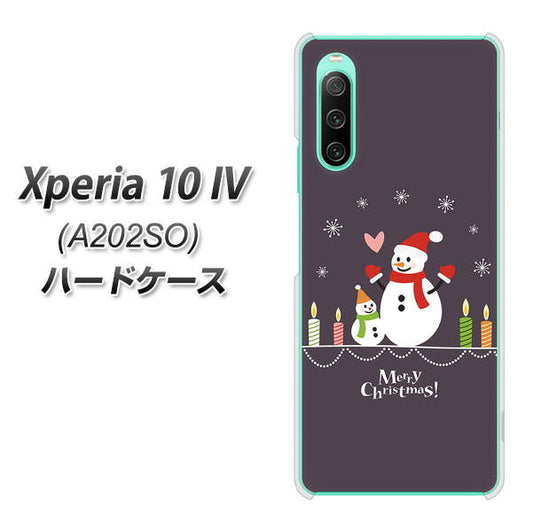 Xperia 10 IV A202SO SoftBank 高画質仕上げ 背面印刷 ハードケース【XA809 雪だるまの親子】