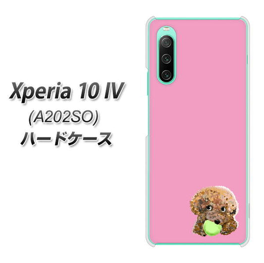 Xperia 10 IV A202SO SoftBank 高画質仕上げ 背面印刷 ハードケース【YJ053 トイプードル＆ボール（ピンク）】