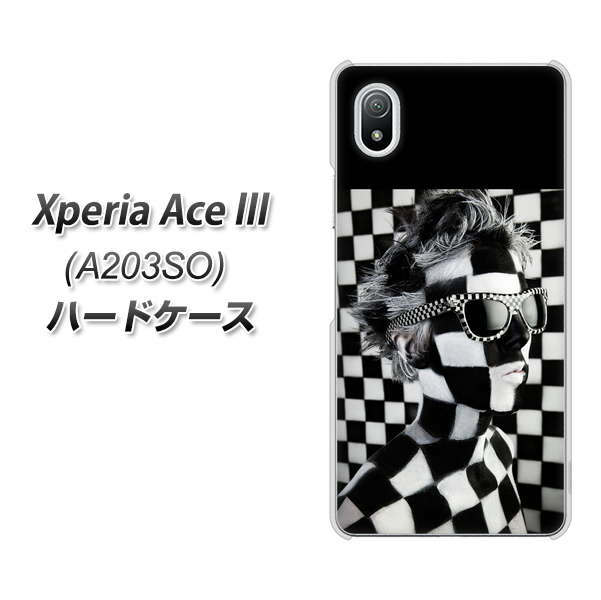 Xperia Ace III A203SO Y!mobile 高画質仕上げ 背面印刷 ハードケース【357 bk&wh】