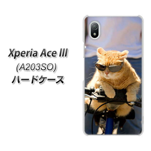 Xperia Ace III A203SO Y!mobile 高画質仕上げ 背面印刷 ハードケース【595 にゃんとサイクル】