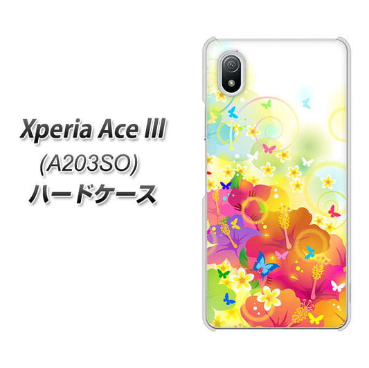 Xperia Ace III A203SO Y!mobile 高画質仕上げ 背面印刷 ハードケース【647 ハイビスカスと蝶】