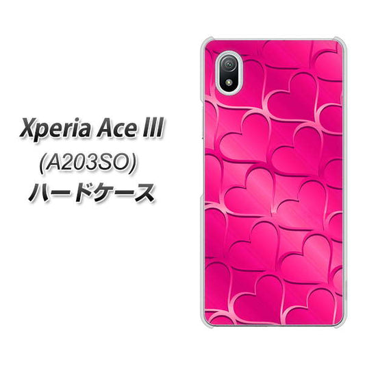 Xperia Ace III A203SO Y!mobile 高画質仕上げ 背面印刷 ハードケース【1347 かくれハート（ショッキングピンク）】