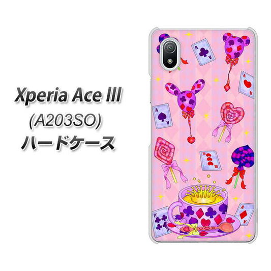 Xperia Ace III A203SO Y!mobile 高画質仕上げ 背面印刷 ハードケース【AG817 トランプティー（ピンク）】