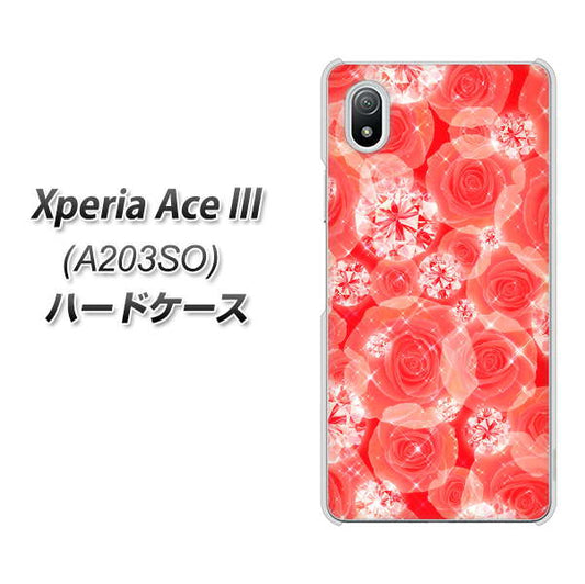 Xperia Ace III A203SO Y!mobile 高画質仕上げ 背面印刷 ハードケース【VA816 ダイヤモンドとバラ】