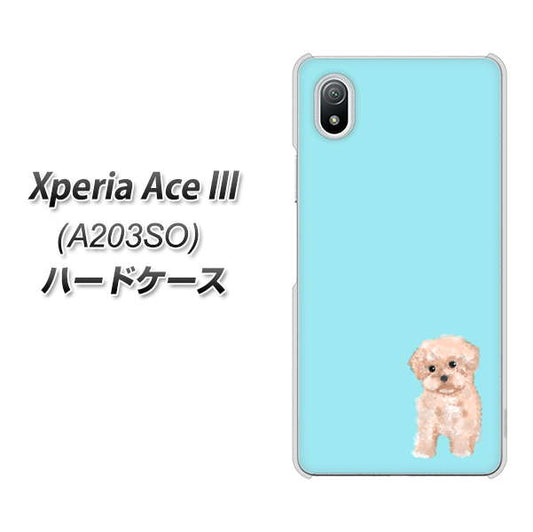 Xperia Ace III A203SO Y!mobile 高画質仕上げ 背面印刷 ハードケース【YJ062 トイプードルアプリコット（ブルー）】