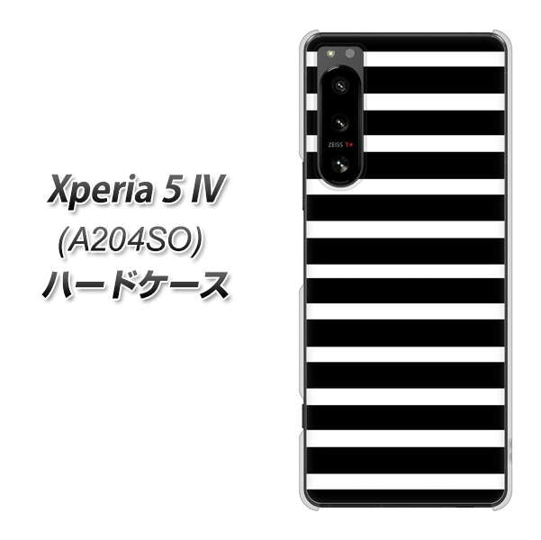 Xperia 5 IV A204SO SoftBank 高画質仕上げ 背面印刷 ハードケース【330 サイドボーダーブラック】
