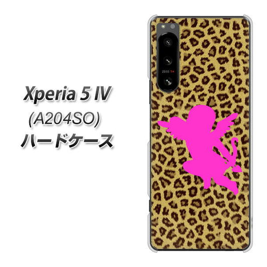 Xperia 5 IV A204SO SoftBank 高画質仕上げ 背面印刷 ハードケース【1245 ヒョウ柄エンジェル】