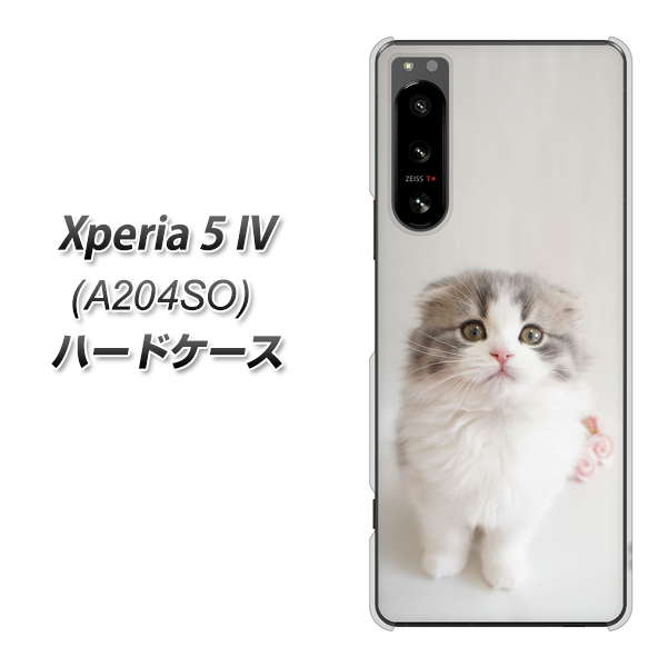 Xperia 5 IV A204SO SoftBank 高画質仕上げ 背面印刷 ハードケース【VA803 まっていますネコ】